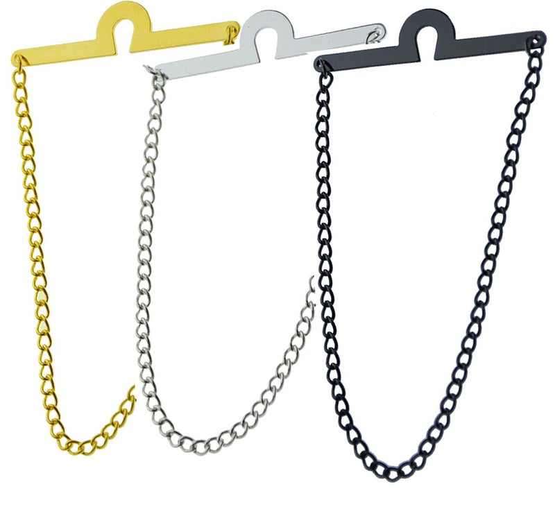 Geek-M Men's Tie Chain Fashion Necktie Link Noble Necktie Chains for Business Wedding Pack of 3 - Image 2